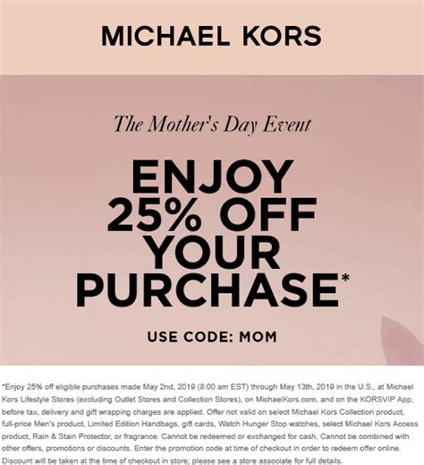 michael kors coupon in store.